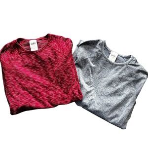Athleta Girl Two Long Sleeve Lightweight Athletic Tops Red Gray Size Large 12